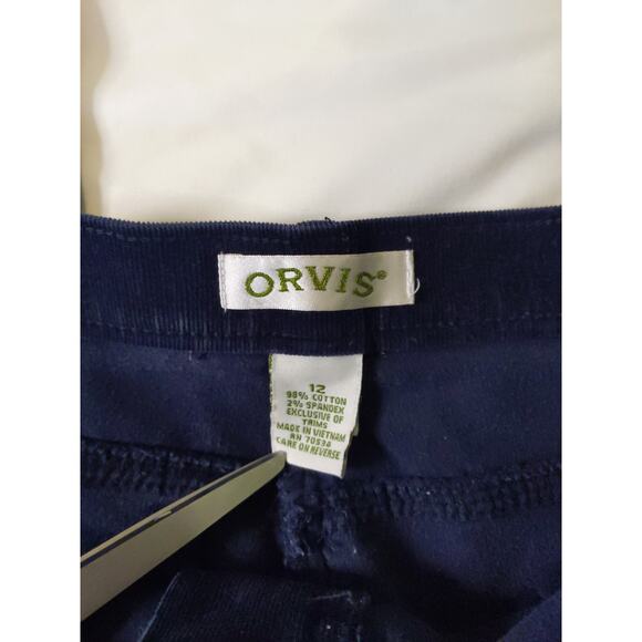 ORVIS Women's Sz 12 Blue Corduroy Pants Boot Cut Mid Rise - Picture 5 of 8